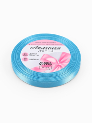 Изображение Лента атласная небесно-голубая 10 мм, 22 м